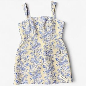 Commense Flora Blue Floral Jacquard Mini Dress NWT Size XL Y2K‎ Square Neck
